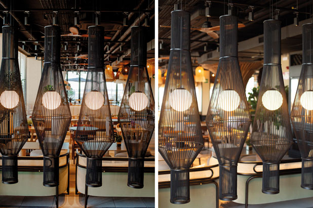 MORGANA pendant lamps by Ole by FM. Photo courtesy of Olé Lighting. 