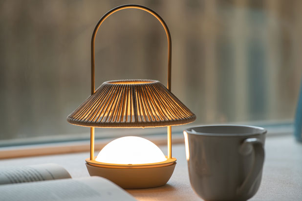 CANDELA table lamp designed by Manex Bilbao for Olé Lighting. Photo courtesy of Olé Lighting. 