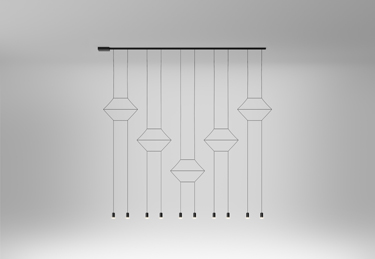 Wireflow pendant lights, designed by Arik Levy