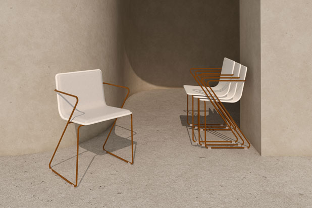 ESPAGUETTI chairs designed by ERRE for Gandía Blasco. Photo courtesy of Gandía Blasco.