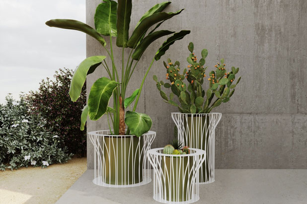 RIVIERA planters designed by Ilmio Design for iSiMAR. Photo courtesy of iSiMAR.
