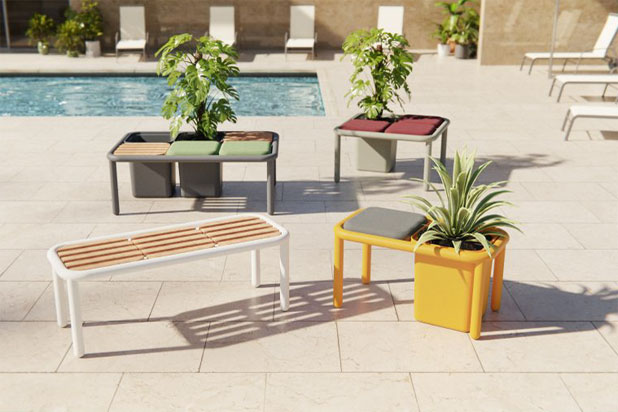 ZAO benches (seat and planter) designed by Stone Designs for Made Design. Photo courtesy of Made Design.