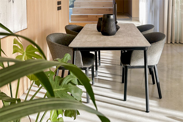 HUB table designed by Joan Gaspar for Resol. Photo courtesy of Resol.