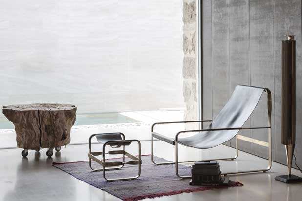 Chaise Longue and stool from the WANDERLUST collection by Jover+Valls. Photo courtesy of Jover+Valls.