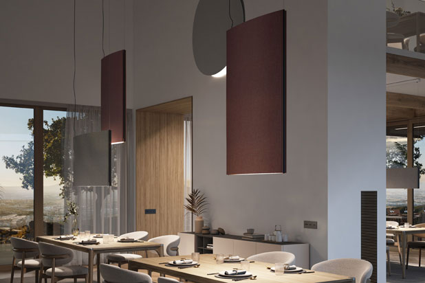 NOREN hanging lamps designed by Estudi Manel Molina for Bover. Photo courtesy of Bover.