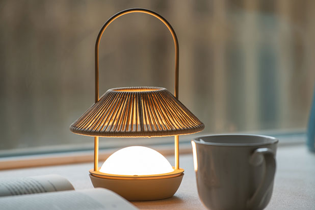 CANDELA table lamp designed by Manex Bilbao for Olé Lighting. Photo courtesy of Olé Lighting.