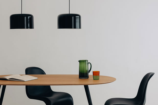 HEY JOE pendant lights designed by Ruben Saldaña for Arkoslight. Photo courtesy of Arkoslight.