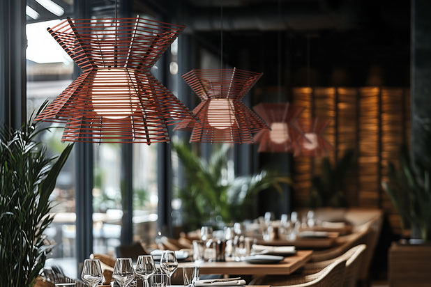 PAGODA pendant lamps designed by Nacho Timón for Olé Lighting. Photo courtesy of Olé Lighting.