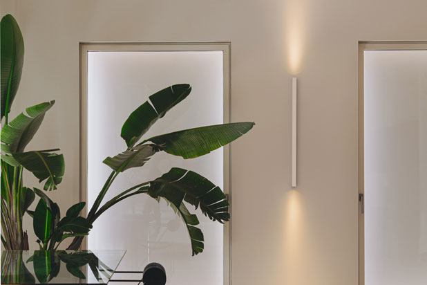 OFFSET wall lamp designed by Josep Lluis Xuclá for Vibia. Photo courtesy of Vibia.